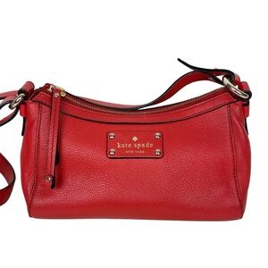 KATE SPADE Berkshire Road Gabriella Leather Crossbody/ Shoulder Bag Red - $298.